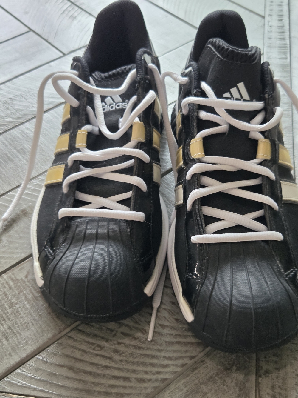 Adidas Pro Model 2010 Low Basketball Shoes Mens 9 Black Gold G24118 Rare